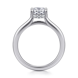 Aldon - 14K White Gold Cushion Halo Diamond Engagement Ring
