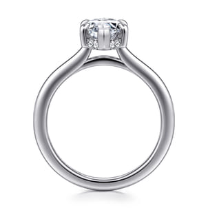 Aldon - 14K White Gold Marquise Shape Halo Diamond Engagement Ring