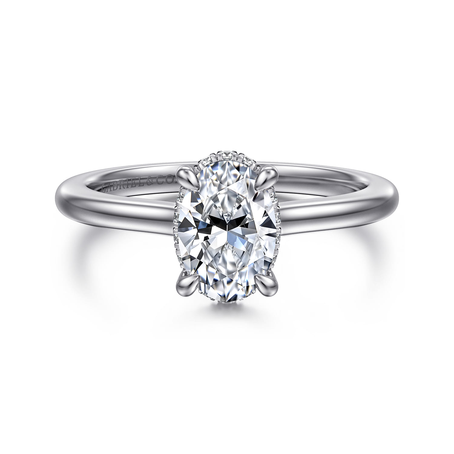 Aldon - 14K White Gold Oval Diamond Engagement Ring