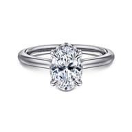Aldon - 14K White Gold Oval Diamond Engagement Ring