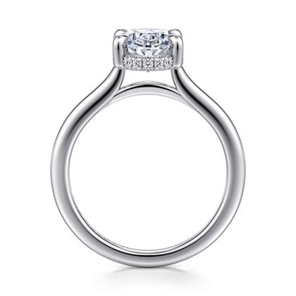 Aldon - 14K White Gold Oval Diamond Engagement Ring