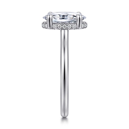 Aldon - 14K White Gold Oval Diamond Engagement Ring
