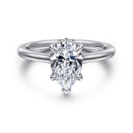 Aldon - 14K White Gold Pear Shape Diamond Engagement Ring