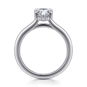 Aldon - 14K White Gold Pear Shape Halo Diamond Engagement Ring