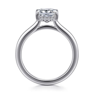 Aldon - 14K White Gold Princess Halo Diamond Engagement Ring