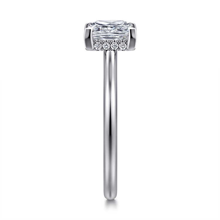 Aldon - 14K White Gold Princess Halo Diamond Engagement Ring