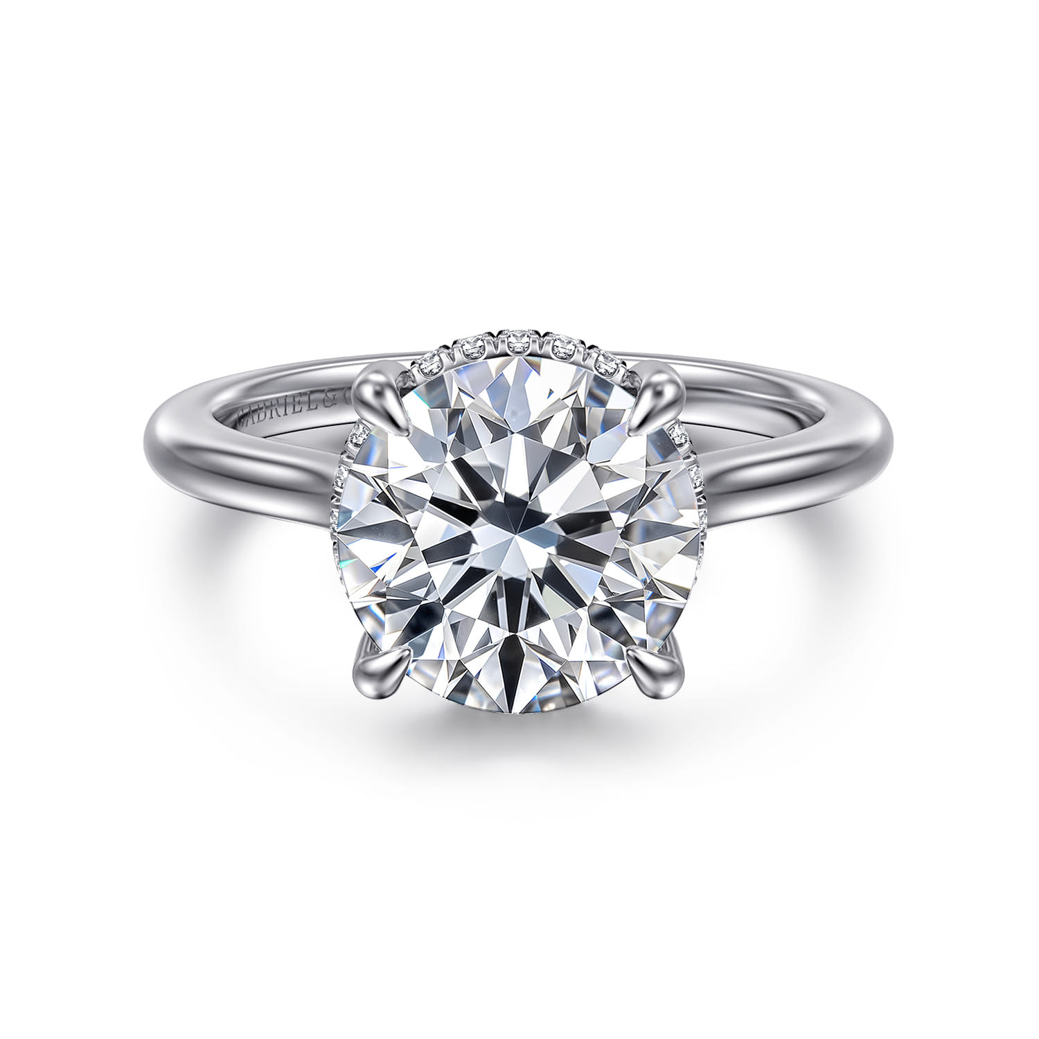 Aldon - 14K White Gold Round Diamond Engagement Ring