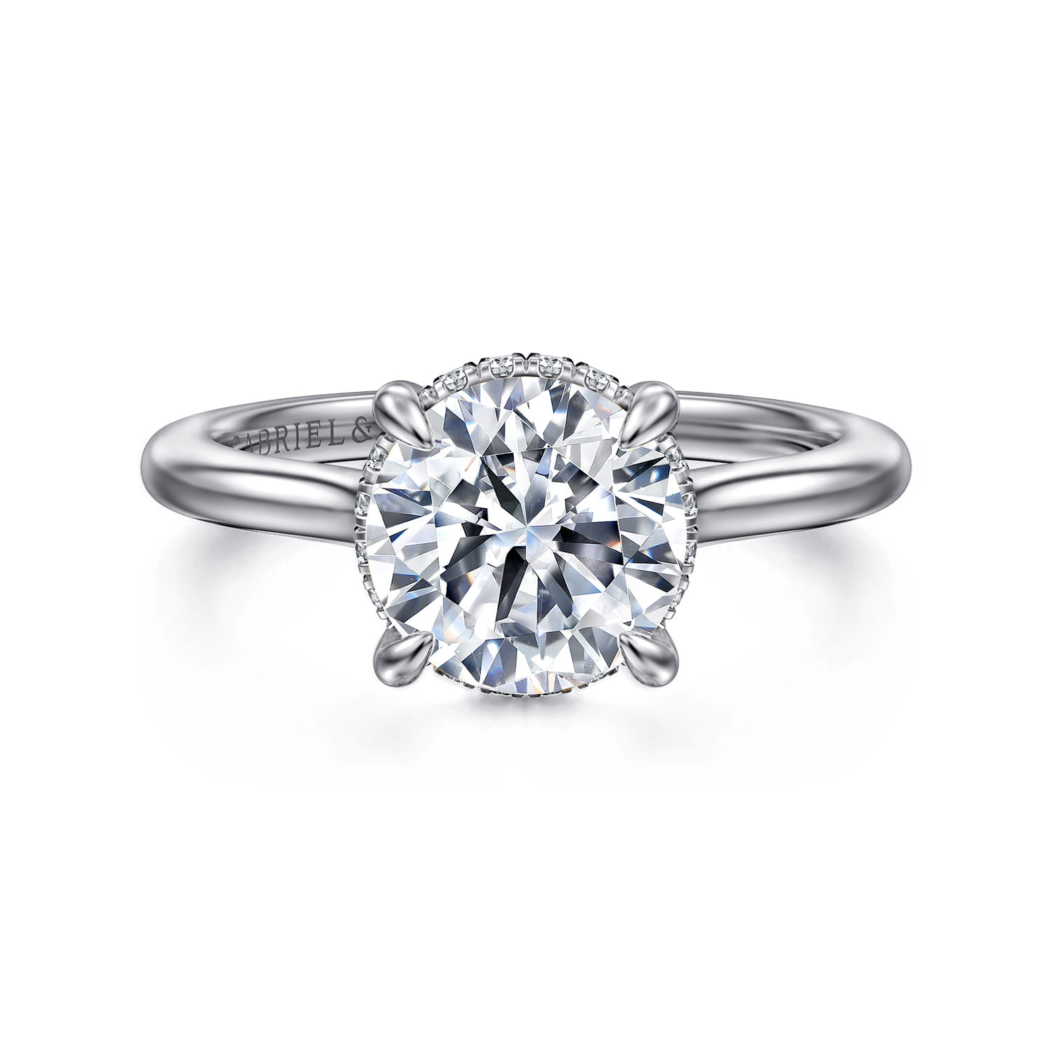 Aldon - 14K White Gold Round Diamond Engagement Ring