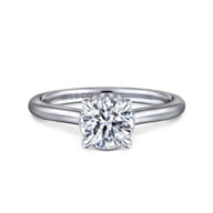 Aldon - 14K White Gold Round Halo Diamond Engagement Ring