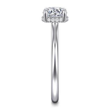 Aldon - 14K White Gold Round Halo Diamond Engagement Ring