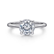 Aldon - 14K White Gold Round Halo Diamond Engagement Ring
