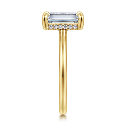 Aldon - 14K Yellow Gold Emerald Cut Diamond Engagement Ring