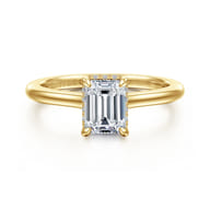 Aldon - 14K Yellow Gold Emerald Cut Diamond Engagement Ring