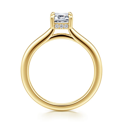 Aldon - 14K Yellow Gold Emerald Cut Diamond Engagement Ring