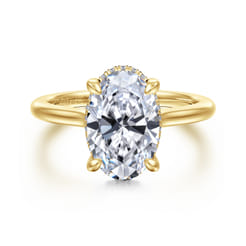 Aldon - 14K Yellow Gold Oval Diamond Engagement Ring