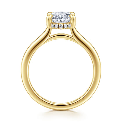 Aldon - 14K Yellow Gold Oval Diamond Engagement Ring