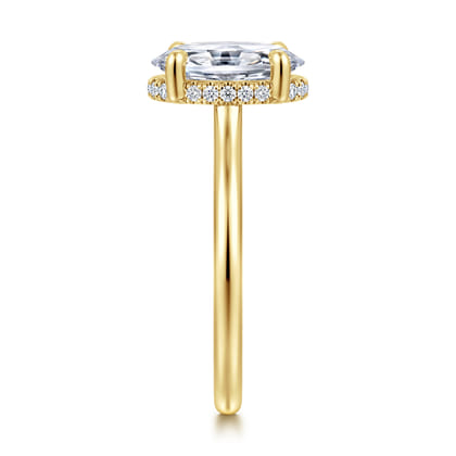 Aldon - 14K Yellow Gold Oval Diamond Engagement Ring