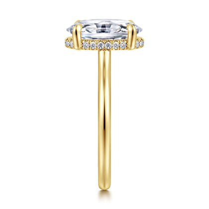 Aldon - 14K Yellow Gold Oval Halo Diamond Engagement Ring