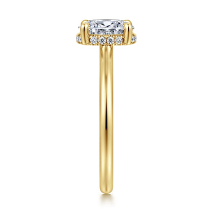 Aldon - 14K Yellow Gold Oval Halo Diamond Engagement Ring