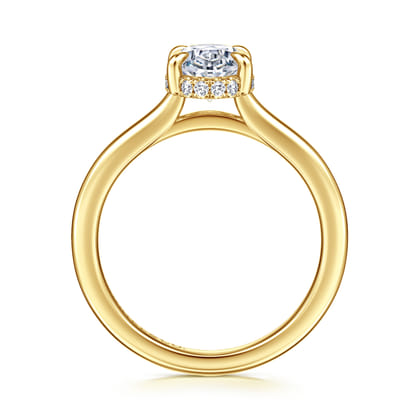 Aldon - 14K Yellow Gold Oval Halo Diamond Engagement Ring
