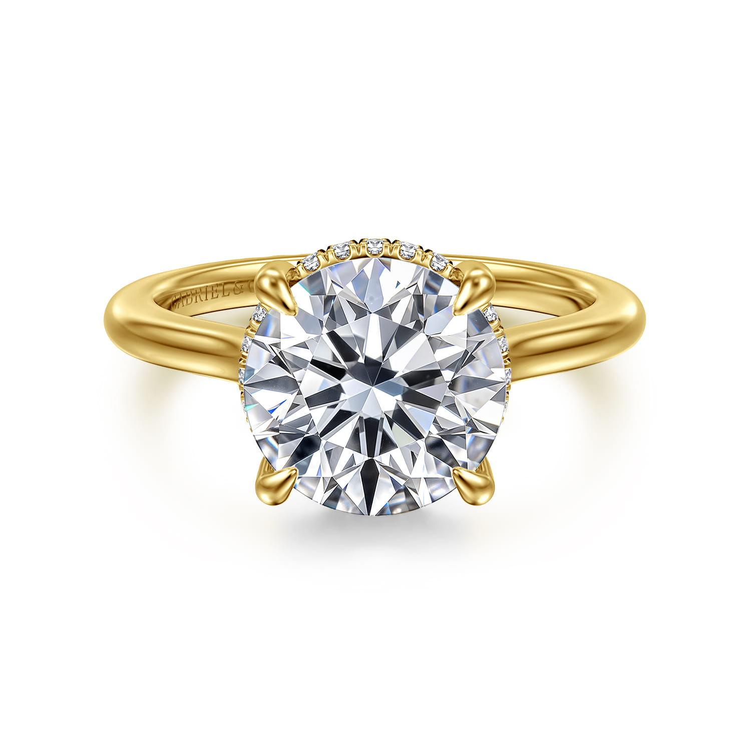 Aldon - 14K Yellow Gold Round Diamond Engagement Ring