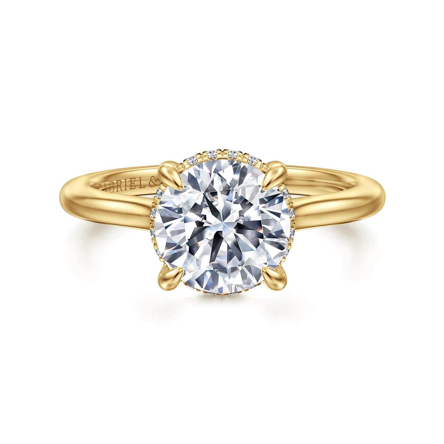 Aldon - 14K Yellow Gold Round Diamond Engagement Ring
