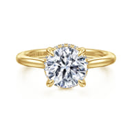 Aldon - 14K Yellow Gold Round Diamond Engagement Ring