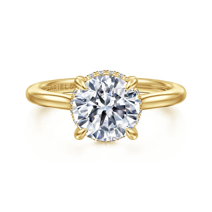Aldon - 14K Yellow Gold Round Diamond Engagement Ring