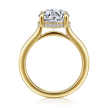Aldon - 14K Yellow Gold Round Halo Diamond Engagement Ring