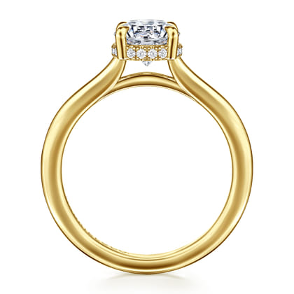 Aldon - 14K Yellow Gold Round Halo Diamond Engagement Ring