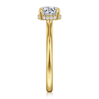 Aldon - 14K Yellow Gold Round Halo Diamond Engagement Ring