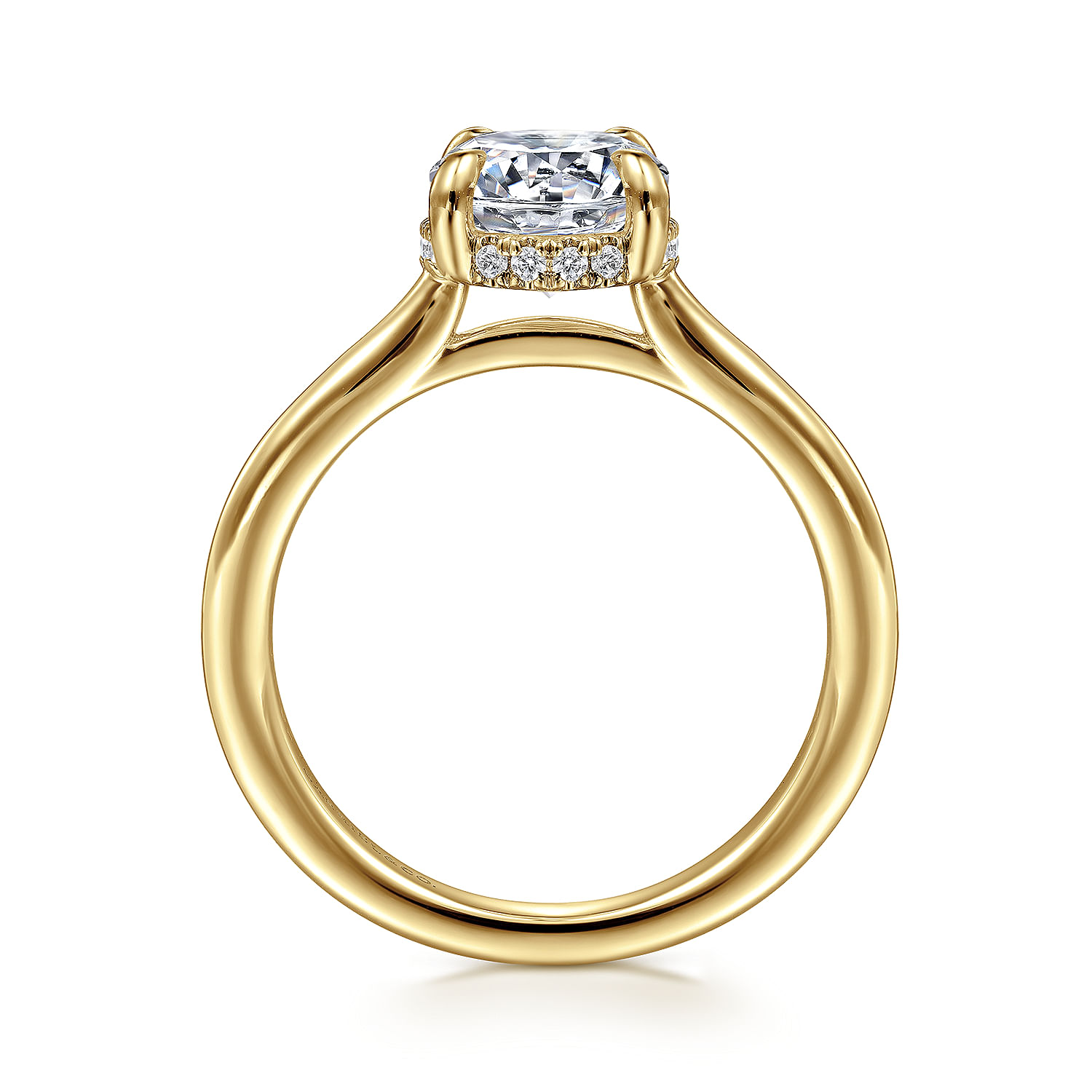 Aldon - 14K Yellow Gold Round Halo Diamond Engagement Ring