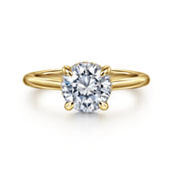 Aldon - 14K Yellow Gold Round Solitaire Diamond Engagement Ring