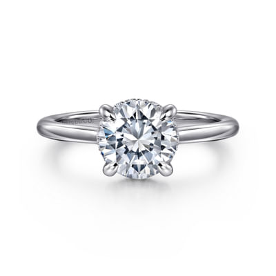 Aldon - Platinum Round Halo Diamond Engagement Ring