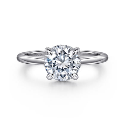 Aldon - Platinum Round Halo Diamond Engagement Ring