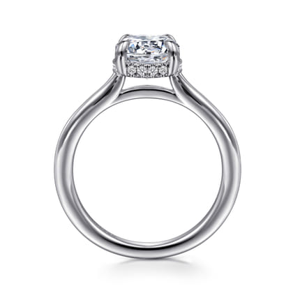 Aldon - Platinum Round Halo Diamond Engagement Ring