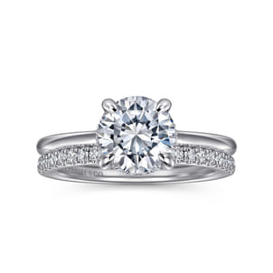 Aldon - Platinum Round Halo Diamond Engagement Ring