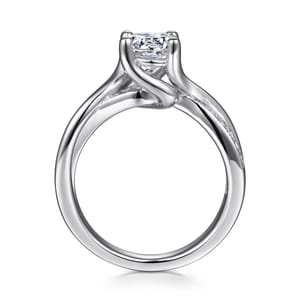 Aleesa - 14K White Gold Round Bypass Diamond Engagement Ring