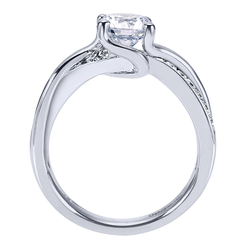 Aleesa - 14K White Gold Round Twisted Diamond Engagement Ring - 0.07 ct - Shot 2