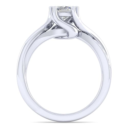 Aleesa - 14K White Gold Twisted Cushion Cut Diamond Engagement Ring - 0.15 ct - Shot 2