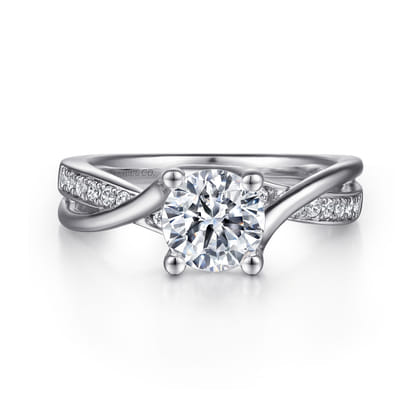 Aleesa - Platinum Round Bypass Diamond Engagement Ring
