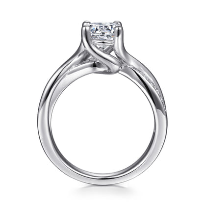 Aleesa - Platinum Round Bypass Diamond Engagement Ring