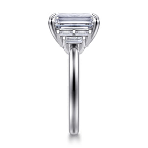 Alejandra - 14K White Gold Emerald Cut Diamond Engagement Ring
