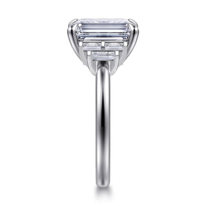 Alejandra - 14K White Gold Emerald Cut Diamond Engagement Ring