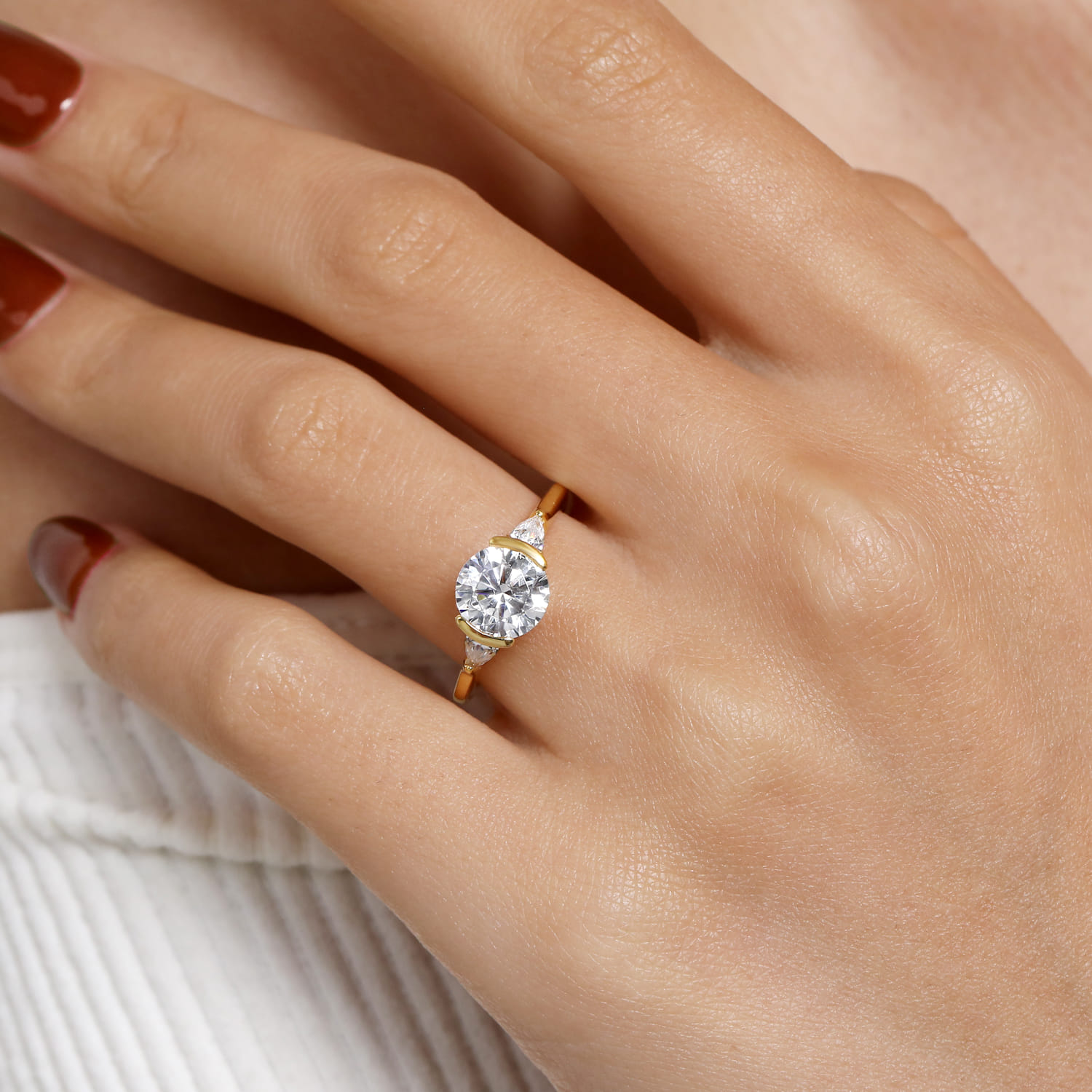 slim fit dress slacks Diamond Pav Madeleine 14K Yellow Gold Ring