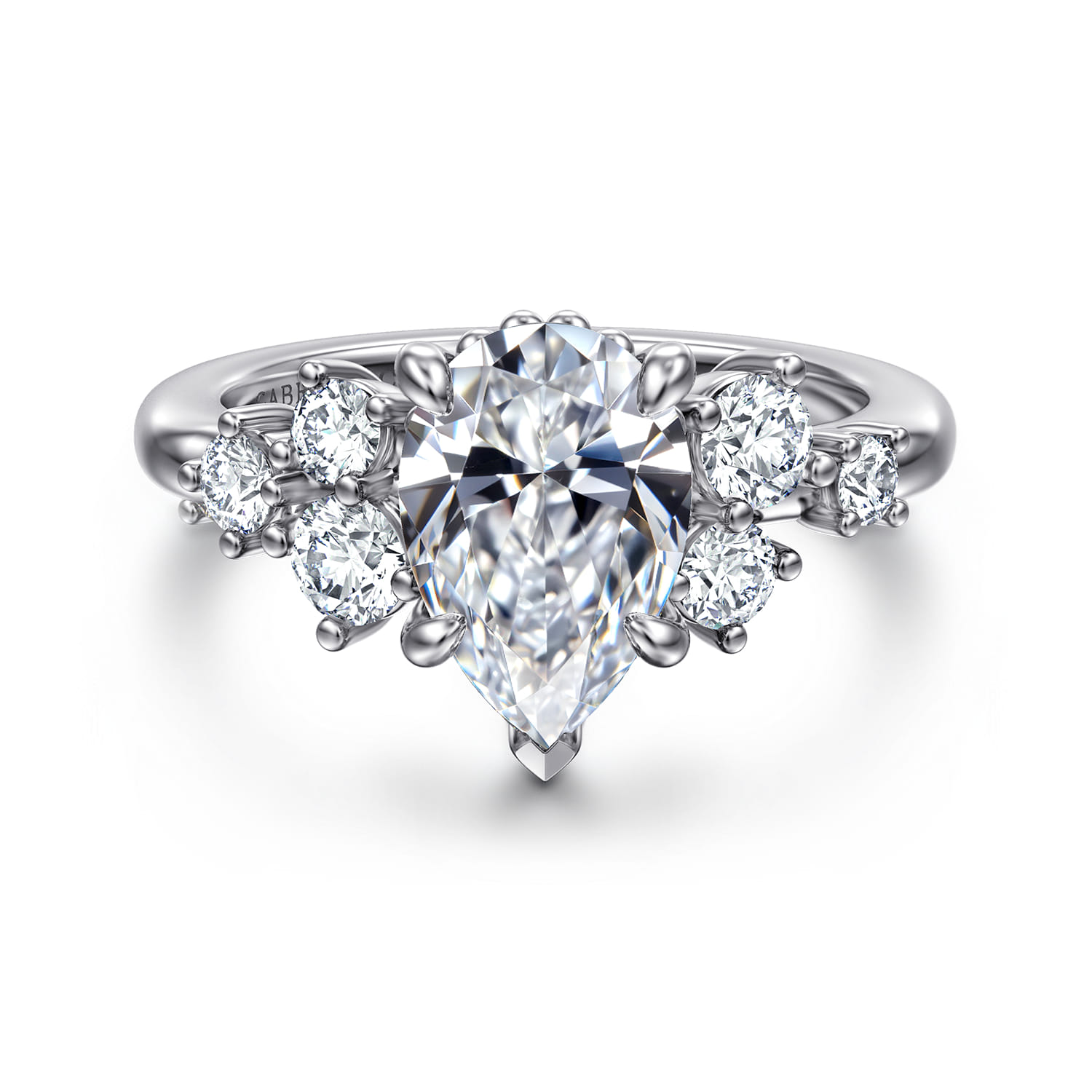 Alexa - 14K White Gold Pear Shape Diamond Engagement Ring