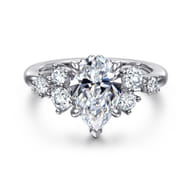 Alexa - 14K White Gold Pear Shape Diamond Engagement Ring