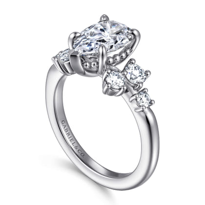 Alexa - 14K White Gold Pear Shape Diamond Engagement Ring