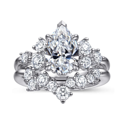 Alexa - 14K White Gold Pear Shape Diamond Engagement Ring