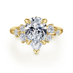 Alexa - 14K Yellow Gold Pear Shape Diamond Engagement Ring